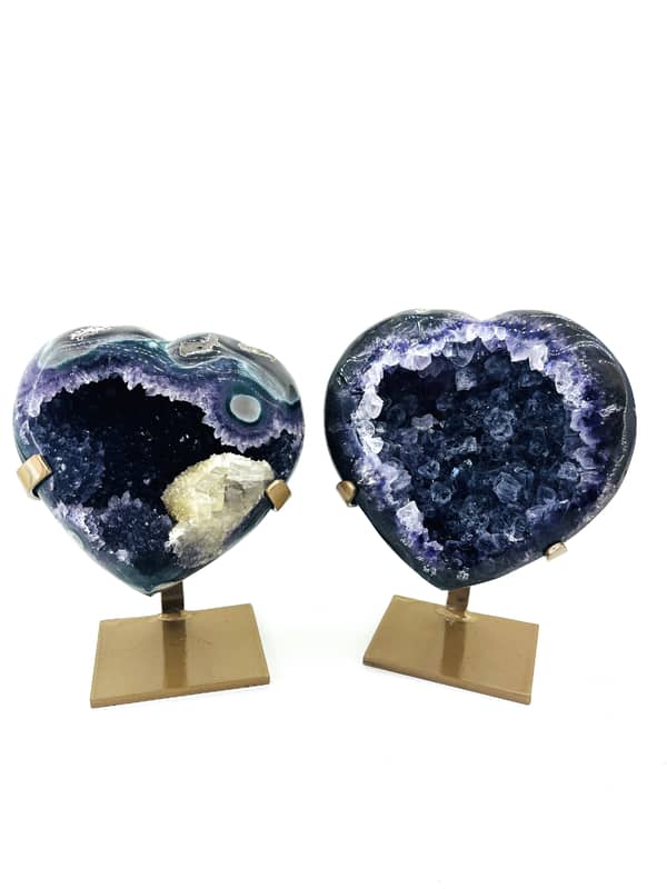 Unique amethyst hearts